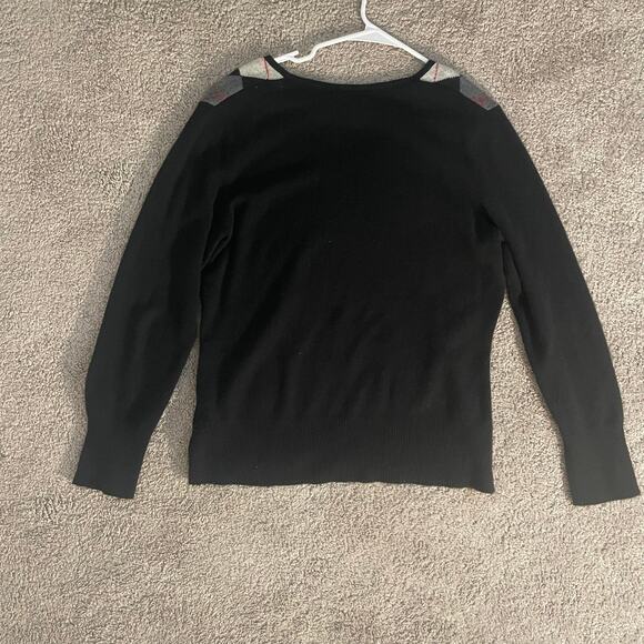 Black and red Cashmere Argyle Sweater Y2K Preppy Cozy Fall Winter Size XL - Picture 5 of 8